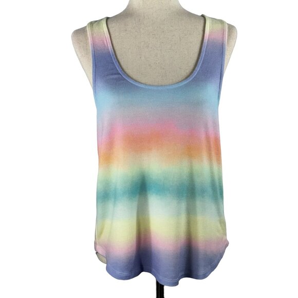 Super soft and like new! PJ Salvage Pastel Striped Racerback Tank Pajama… - Picture 1 of 9